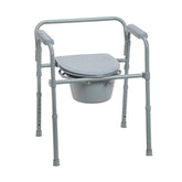 Drive Medical Folding Steel Commode with Snap-On Seat – Portable, Durable and Eco-Friendly